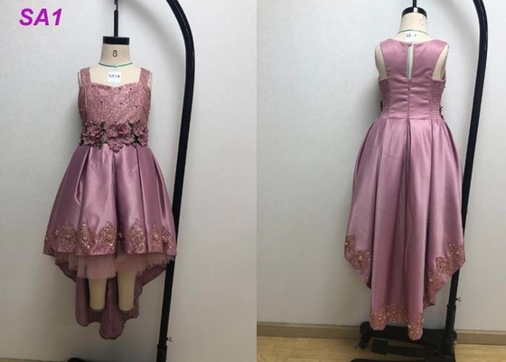 Fashion Satin Purple Flower Girl Dresses , Chidren Casual Flower Girl Dressing Gown