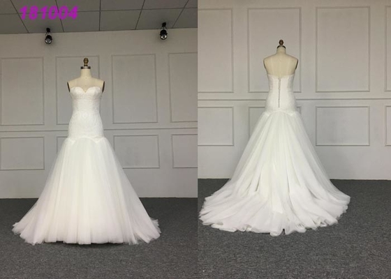 Trumpet Sweetheart Neck Mermaid Style Wedding Dress For Tall Woman Floor Length