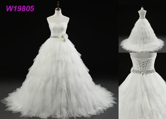 Modern Sweetheart Princess Bride Wedding Dress Full Puffy Tulle Customized Size