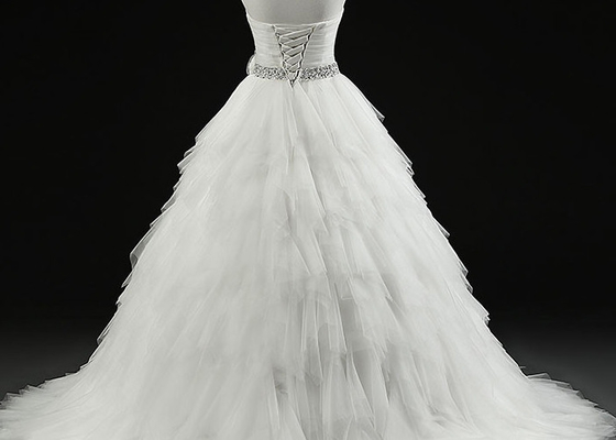 Modern Sweetheart Princess Bride Wedding Dress Full Puffy Tulle Customized Size