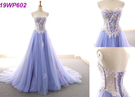 Sexy Formal Satin A Line Wedding Dress / Fashion Purple Sleeveless Bridal Gowns