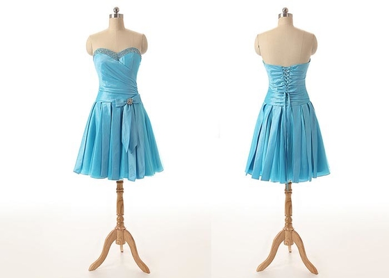 Chiffon Purple Cocktail Dresses For Weddings , Ladies Knee Length Cocktail Dress