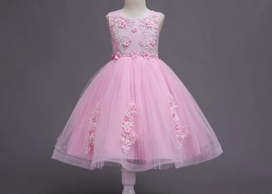 Short Sleeveless White Lace Flower Girl Dress / Eco Friendly Cute Flower Girl Dresses
