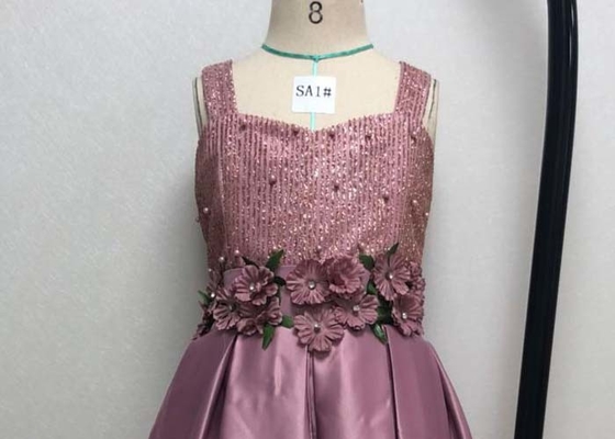 Fashion Satin Purple Flower Girl Dresses , Chidren Casual Flower Girl Dressing Gown