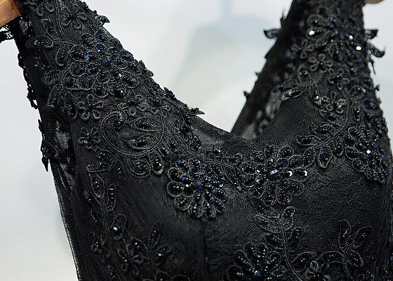 Homecoming Black Lace Cocktail Dress / Beach Sleeveless Short Cocktail Dresses