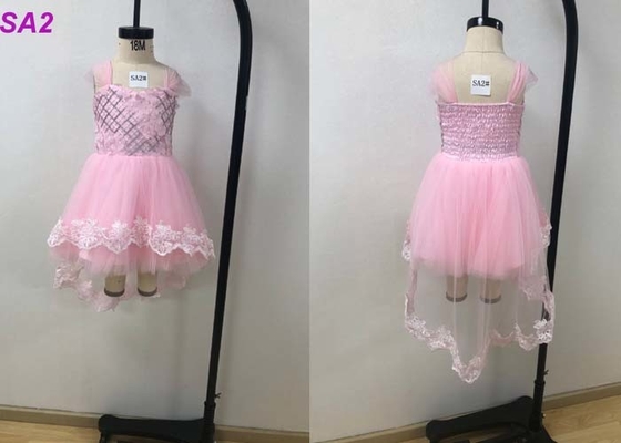 تابستان Pink Frock کودکان گل دختر لباس برای عروسی چند رنگ اختیاری